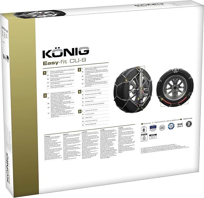 KÖNIG Easy-FIT CU-9 100 Snow Chains, Set of 2