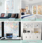 STATINT Privacy Window Film,Decorative Stained Glass Film,Rainbow Static Cling Heat Control Non-Adhesive Window Stickers for Home Door Decals,17.3 Inch X 13.1 Feet
