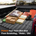 KUST Full Set Floor Mats for 2023-2026 Ford F250/F350/F450 Super Duty Crew Cab, 6.8FT Truck Bed Mat with Tailgate Liner All Weather F250 Accessories TPE Rubber Raised Edge