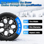 Auto Tightening Snow Chains Tire Chains Quick Easy Installation HKN140 Set of 2 for Cars SUV Pickup Trucks RV 215 225 235 245