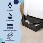 happimess BSK2015C Holden 30" Classic Costal Hand-Woven Hyacinth Wicker Under Bed Storage Basket with for Storage and Decorat