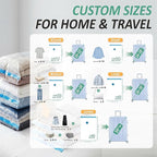 Cozy Essential Travel Vacuum Storage Bags with Rechargeable Cordless USB Pump, Space Saver Bags for Luggage, Suitcase, Carry-