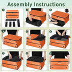 ANILD Golf Trunk Organizer, 2 Layer Golf Storage Case with Separate Ventilated Compartment for 2 Pair Shoes, for Balls, Tees,