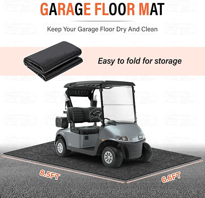 Garage Floor Mats for Under Car,6.6x8.5 FT Oil Spill Mat,Oil Absorbent Golf Cart Parking Mat,Protect Floors from Oil Drips, S