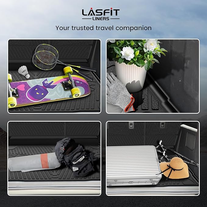 LASFIT Cargo Mat+Rear Back Seat Protector+Underfloor Storage Mat for Ford Bronco 4-Door 2021-2026 TPE All Weather Protection Liners Waterproof Backrest Mat Custom Fit Non-Slip Easy Clean