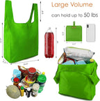 BeeGreen Christmas Green Reusable Grocery Bags Dark Green Reusable Kitchen Bags Bulk Foldable-Machine Washable with Zipper Storage Pouch 50 Packs