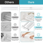 Vtopmart 8 Pack 2.36" Short Upgrade Drawer Dividers for Kitchen Drawer, 12.8"-22.3" Expandable Kitchen Drawer Organizer, Clea