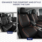 Skechers Air-Cooled Memory Foam Seat Covers,Mesh Thick Car Seat Covers,Piping Leather Car Seat Covers Front Seats,Airbag Comp