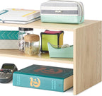 Whitmor Wood Stackable 2-Shelf Shoe Rack, White Oak, 24 inches，2 Pack