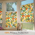 Coavas Decorative Window Privacy Film, Heat Control Sun Blocking Stained Glass Window Film, Floral Design Static Cling, Non Adhesive Windows Tint for Bathroom Front Door(Vinyl, 35.4" x 78.7 ")