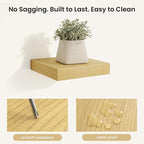 Fun Memories Rustic Wood Floating Shelves for Wall, Space-Saving Wall Mounted Shelves for Bathroom, Bedroom, Living Room and 