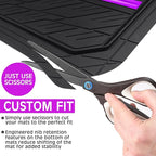 CAR PASS Rubber Floor Mats for Cars, Car Mats Full Sets DeepDish,Universal S~L Size Trim-to Fit Automotive Floor Mat for Truck Van SUV, Heavy Duty Waterproof All-Weather Floor Liners Black Purple