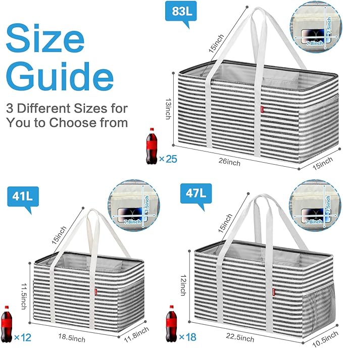 LHZK Standing Extra Large Utility Tote Bag with Metal Wire Frame and the Sides Rinforced, Extra Large Tote Bag with Handle,