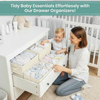RFAQK 10 Pack Dresser Drawer Organizer Clothes-Baby Clothes Organizer for Nursery, Foldable Closet Fabric Drawer Dividers for