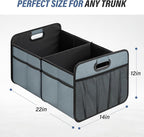 Simple Deluxe Car Trunk Organizer, 2 Compartments Collapsible Trunk Storage for SUV & Truck, Anti-slip Design, Made of Waterpr