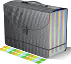 Expanding File Folders,Accordion File Organizer,25 Pockets Expandable File Folder with Plastic Handle,Portable Filing Box,Mon