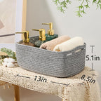 MiniArk Small Storage Baskets for Organizing | Closet Organizer Bins | Shelf Toy Basket | Woven Rope Baskets | Cube Decorativ