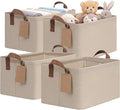CHICVITA 4 Pack Storage Baskets for Shelves, Foldable Closet Organizer Bins with Handles, Toy Storage Basket for Nursery Livi