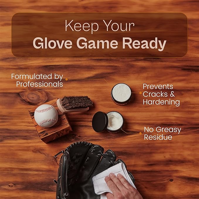 SARNA BASEBALL Glove Leather Conditioner - Use on Baseball Gloves, Softball Gloves, and Other Leather Sports Equipment - Made