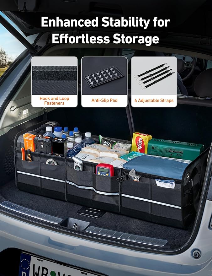 AstroAI Car Trunk Organizer Storage Large for SUV, Truck, Pickup, Collapsible Trunk Organizer Portable Storage Box with