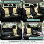 FH Group Automotive Car Seat Covers Rear Set Premium 3D Air Mesh Seat Covers, Airbag Compatible and Split Bench Cover Univers