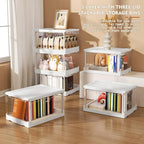 Kmiectse Clear Storage Bin with Lid 3 Pack 【Stackable & Sturdy】 Plastic Multifunctional Folding Storage Bins for Bedroom, Liv