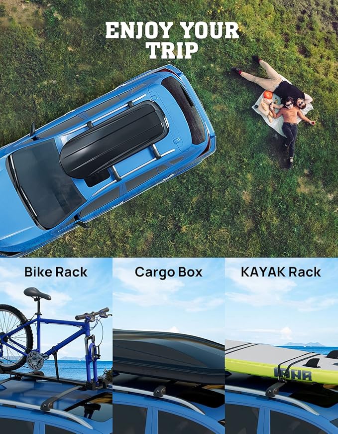 300lbs Lockable Roof Rack Cross Bars Fit for Subaru Crosstrek 2018-2023/ Impreza 2017-2023 with Side Rails, Aluminum Roof Rails Crossbar for Rooftop Cargo Bars Luggage Kayak Bike Racks