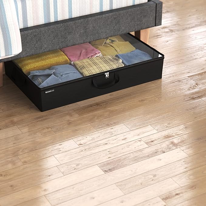 ClosetMaid 20504 Foldable Underbed Storage Bag with Handles, Zipper Closure and Clear Window for Sweaters, Shoes, Blankets wi
