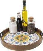 Gourmet Basics by Mikasa Vella Lazy Susan Serving Tray, 16-Inch, Assorted