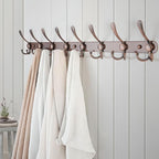 Dseap Coat Rack Wall Mount - 29.5” Long 8-Tri-Hooks Heavy Duty Coat Hanger Rail Wall Hooks for Hanging Coats Hats Clothing Cl