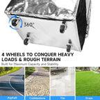 Reusable Grocery Bag On Wheels, Foldable Shopping Rolling Tote Bag with 6 Pockets, 3-Way Carry & Sturdy Handles, Zippered Top, Folds Flat for Shopping, Camping, Moving, Small, Silver