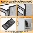 2 Pack Hanging File Holder, 10 Hanging Folders, Metal Mesh, Letter Size Folder Storage, Desktop Storage Cabinets, Office Scho