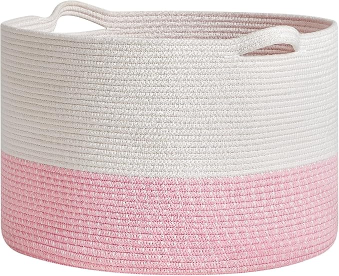 R RUNKA Extra Large Cotton Rope Basket 22" x 14"| Toy Basket