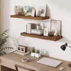 Fun Memories Floating Shelves for Wall, 32 Inch Long Floating Shelves Set of 2, 32 x 10 Wooden Shelves for Wall, Large Storag