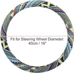 X AUTOHAUX 40cm 16 Inch Universal Steering Wheel Cover for Cars Trucks SUV Ethnic Style Multicolor Printing Pattern