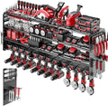 52" W Large Power Tool Organizer Wall Mount -12 Drill Holder for Garage,4 Layer Heavy Duty Power Tool Rack,Tool Organizer Sto