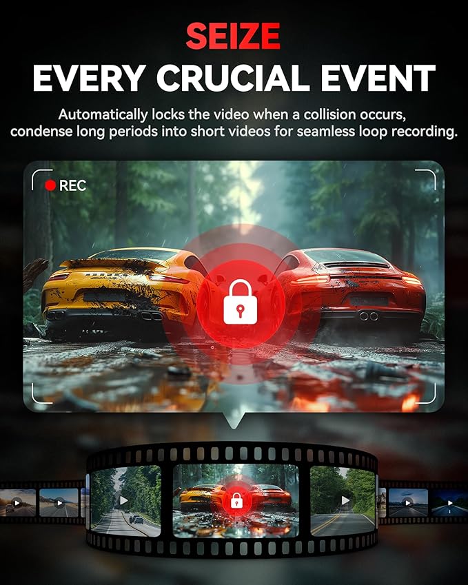REDTIGER F4 4K Dash Cam Front, 2.2 inch Mini Car Camera, 2160P UHD Touch Screen, Voice Control, Included 32GB Card, Night Vis