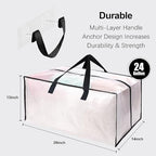 VELVETSURE 6 Pack Heavy Duty Large Moving Bags W/Backpack Straps - Strong Handles & Zippers, Storage Totes For Space Saving, 