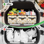 Reusable Grocery Bags Heavy Duty Shopping Bags Foldable Large Tote Bags with Long Handles & Hard Bottom