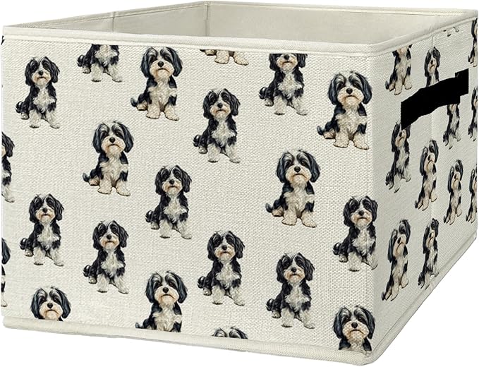 Havanese Gifts Storage Bins & Boxes with Handles, Dog Foldable Basket for Organizing Dog Lovers Owners Women, Havanese Christ