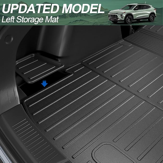 Cargo Mat for 2024-2026 Chevy Trax/Buick Envista, All Weather TPE Cargo Mat with 3rd Seat Back Cover and Left Storage Mat for Chevy Trax Accessories