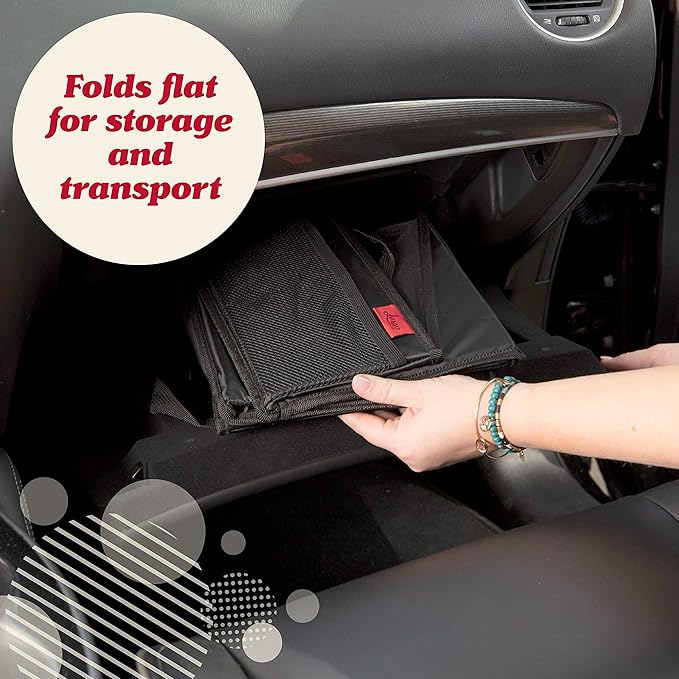 Lusso Gear Car Seat Organizer - Built-In Car Cup Holders & Mesh Pockets - Foldable Back Seat Organizer with Handles - Kids Roa