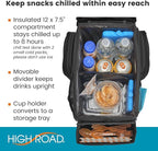 High Road CarHop Backseat Organizer for Kids and Passenger Seat Organizer for Adults - Car Seat Cooler with Cup Holders and Convertible Tray Lid