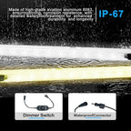 12V LED Interior Light Aluminum Rigid String Lights with Dimmer Switch Waterproof Light Strip (4pcs-Amber+White)
