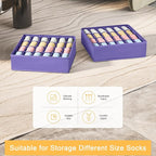 Joyoldelf Sock Drawer Organizer Divider 2 Packs Underwear Organizer, 24 Cell Closet Organizers and Storage Organizer Sock Hol