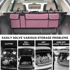 Car Trunk Organizer, Backseat Hanging Large Storage with Adjustable Straps,Waterproof PVC Collapsible Cargo Bag, Car Interior