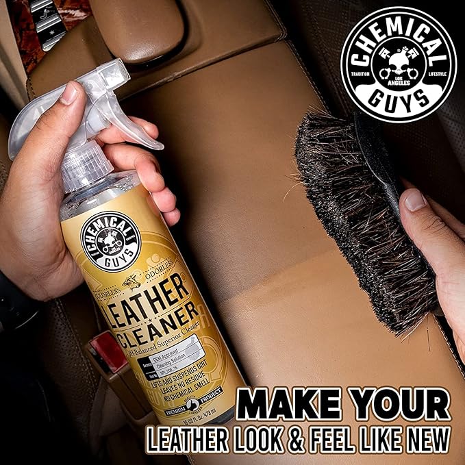 Chemical Guys Complete Leather Cleaner and Conditioner Detailing Kit with Total Interior, for Cars, Home, Office, and More (W