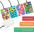 R. Nichols Garden Luggage Tag Set - Sturdy Waterproof Plastic Travel Labels for Baggage, Suitcases, Backpacks, and Diaper Bag