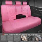 CAR PASS 5 Seats Piping Luxury Leather Seat Covers Full Set, Anti-Slip Waterproof Seat Covers Compatible with Front Armrests,