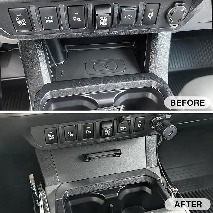JKCOVER Storage Drawer Tray Compatible with 2016-2023 Toyota Tacoma Secret Compartment Front Gear Shift Center Console Organizer Hidden Storage Box Interior Accessories(Patent Design)